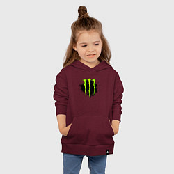 Толстовка детская хлопковая MONSTER ENERGY, цвет: меланж-бордовый — фото 2