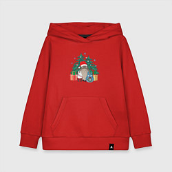 Толстовка детская хлопковая New Year Totoro, цвет: красный
