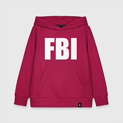 Толстовка детская хлопковая FBI, цвет: маджента