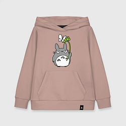 Толстовка детская хлопковая Totoro и бабочка, цвет: пыльно-розовый