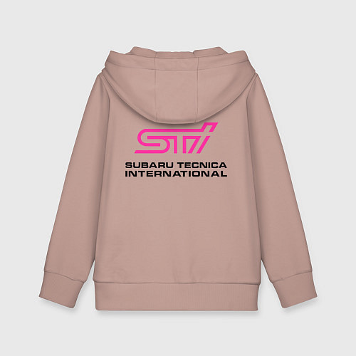 Детская толстовка-худи SUBARU STI спина Z / Пыльно-розовый – фото 2