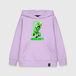 Толстовка детская хлопковая MINECRAFT CREEPER, цвет: лаванда