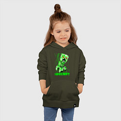 Толстовка детская хлопковая MINECRAFT CREEPER, цвет: хаки — фото 2