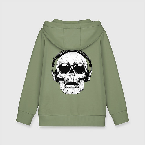 Детская толстовка-худи Skull Music lover / Авокадо – фото 2