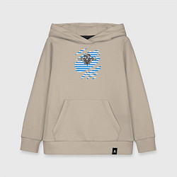 Толстовка детская хлопковая Рваная тельняшка, цвет: миндальный