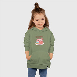 Толстовка детская хлопковая Скоро кушать?, цвет: авокадо — фото 2