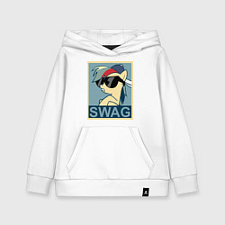 Толстовка детская хлопковая Rainbow Dash swag, цвет: белый