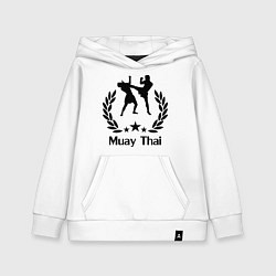 Толстовка детская хлопковая Muay Thai: High Kick, цвет: белый