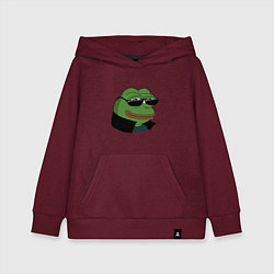 Толстовка детская хлопковая Pepe в очках EZ, цвет: меланж-бордовый