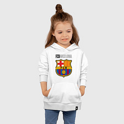 Толстовка детская хлопковая Barcelona FC, цвет: белый — фото 2