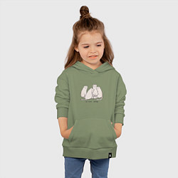 Толстовка детская хлопковая Уходи, человек кошки, цвет: авокадо — фото 2