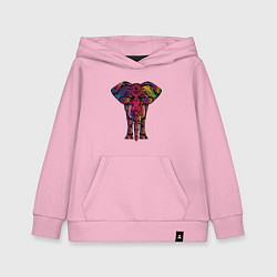 Толстовка детская хлопковая  Слон с орнаментом, цвет: светло-розовый