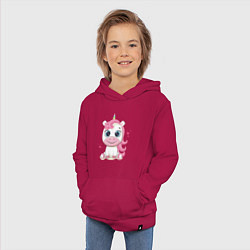 Толстовка детская хлопковая Unicorn Kid, цвет: маджента — фото 2