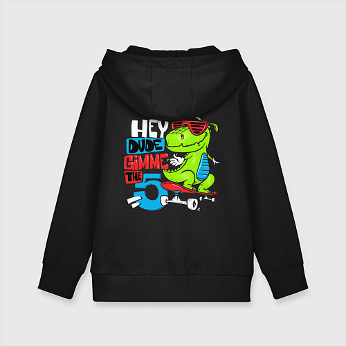 Детская толстовка-худи Dino hipster / Черный – фото 2