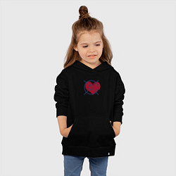 Толстовка детская хлопковая Сердце под прицелом, цвет: черный — фото 2