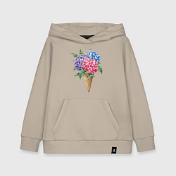 Детская толстовка-худи Букет цветов в рожке