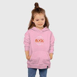 Толстовка детская хлопковая AC DC HIGH VOLTAGE, цвет: светло-розовый — фото 2