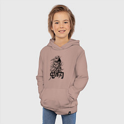 Толстовка детская хлопковая Иноске Хашибира Kimetsu no Yaiba, цвет: пыльно-розовый — фото 2