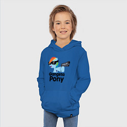 Толстовка детская хлопковая Gangsta pony, цвет: синий — фото 2