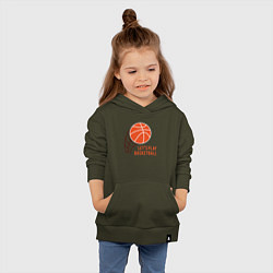 Толстовка детская хлопковая Play Basketball, цвет: хаки — фото 2