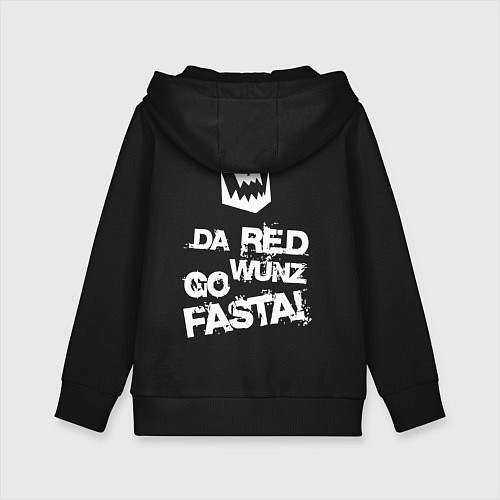 Детская толстовка-худи Только красное ездит быстро / Черный – фото 2