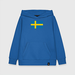 Детская толстовка-худи Швеция Флаг Швеции