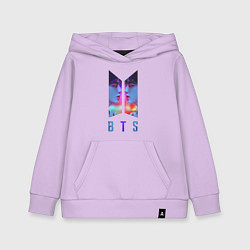 Толстовка детская хлопковая Logo BTS, цвет: лаванда