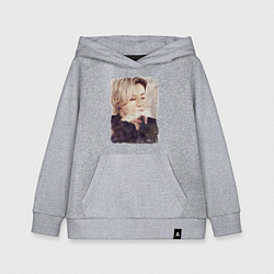 Толстовка детская хлопковая Задумчивый Чонгук, цвет: меланж