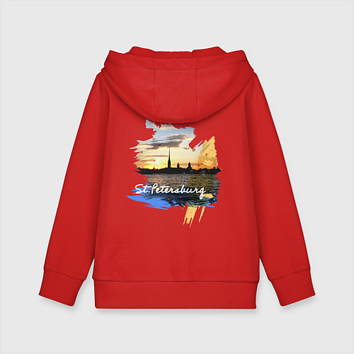 Детская толстовка-худи Travel Санк-Петербург / Красный – фото 2