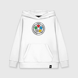 Толстовка детская хлопковая Judo Federation, цвет: белый