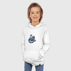 Толстовка детская хлопковая Дракон роз, цвет: белый — фото 2