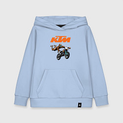 Толстовка детская хлопковая KTM МОТОКРОСС Z, цвет: мягкое небо