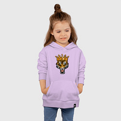 Толстовка детская хлопковая Царь тигр, цвет: лаванда — фото 2