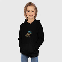 Толстовка детская хлопковая Трицератопс, цвет: черный — фото 2