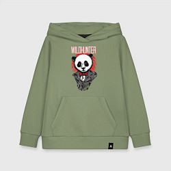 Толстовка детская хлопковая Грустный медведь, цвет: авокадо