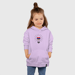 Толстовка детская хлопковая Армения - Лампочка, цвет: лаванда — фото 2