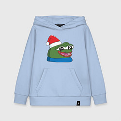 Толстовка детская хлопковая Pepe, pepe happy, Пепе хеппи, pepe happy new year, цвет: мягкое небо