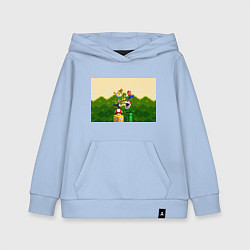 Толстовка детская хлопковая Mario Coins, цвет: мягкое небо