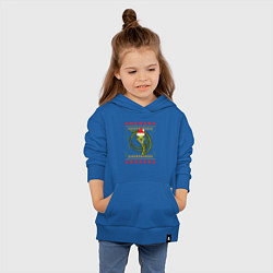 Толстовка детская хлопковая Рождественский свитер Скептическая змея, цвет: синий — фото 2