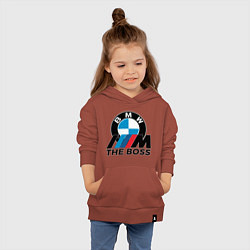 Толстовка детская хлопковая BMW BOSS, цвет: кирпичный — фото 2