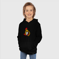 Толстовка детская хлопковая Оттава Сенаторз логотип, цвет: черный — фото 2