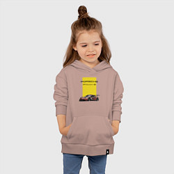 Толстовка детская хлопковая Porsche Carrera 4S Motorsport, цвет: пыльно-розовый — фото 2