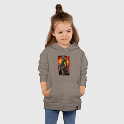 Толстовка детская хлопковая DOOM GIRL WIN DEMON, цвет: утренний латте — фото 2