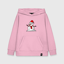 Толстовка детская хлопковая Двухсторонний снеговик, цвет: светло-розовый