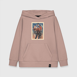 Толстовка детская хлопковая Yoru art, цвет: пыльно-розовый