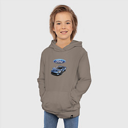 Толстовка детская хлопковая Ford - legendary racing team!, цвет: утренний латте — фото 2