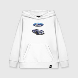 Толстовка детская хлопковая Ford Racing team, цвет: белый