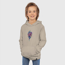 Толстовка детская хлопковая Акварельный графичный цветок, цвет: миндальный — фото 2