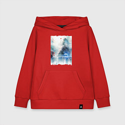 Толстовка детская хлопковая Изумительный японский пейзаж, цвет: красный