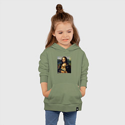 Толстовка детская хлопковая Shiba Inu Mona Lisa, цвет: авокадо — фото 2
